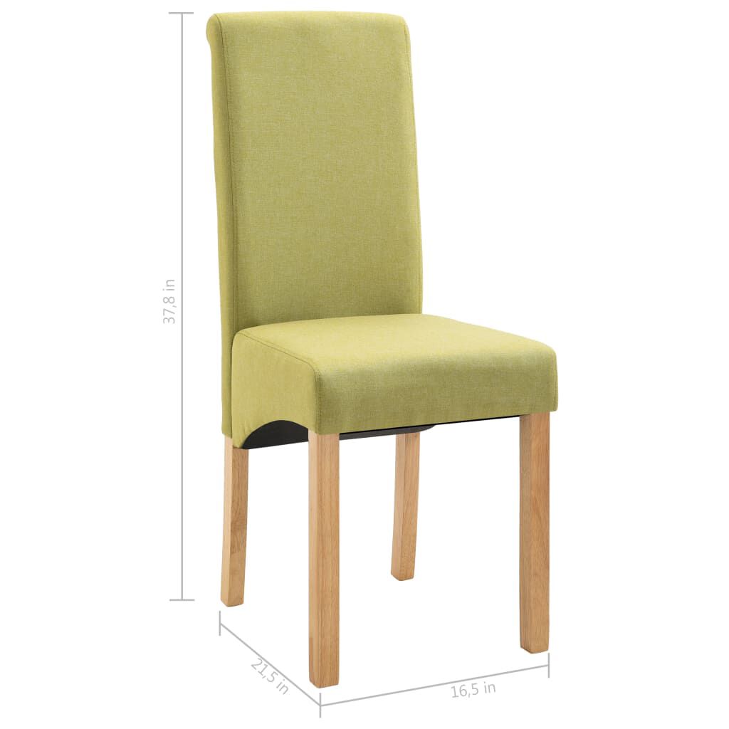 vidaXL Dining Chairs 2 pcs Green Fabric