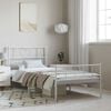 vidaXL Metal Bed Frame without Mattress with Footboard White 100x190cm
