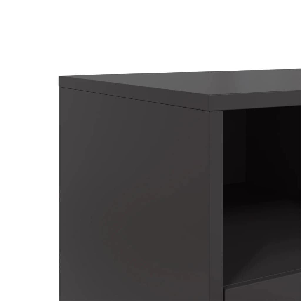 vidaXL TV Cabinet Black 68x39x60.5 cm Steel