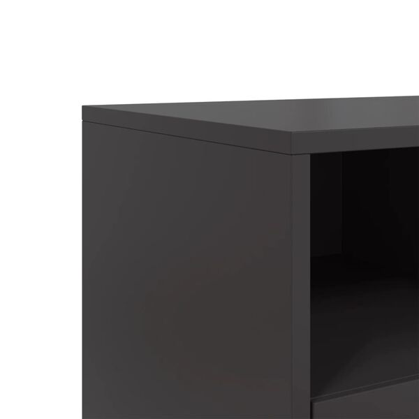 vidaXL TV Cabinet Black 68x39x60.5 cm Steel