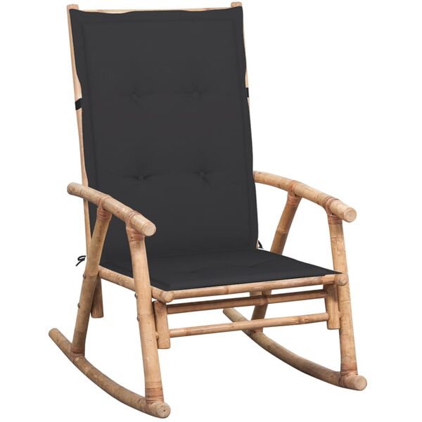 vidaXL Rocking Chair with cushion Bamboo