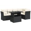 vidaXL 6 Piece Garden Sofa Set with Cushions Black Poly Rattan