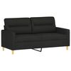 vidaXL 2 Piece Sofa Set with Cushions Black Fabric