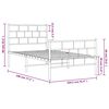 vidaXL Metal Bed Frame without Mattress with Footboard White 100x190cm