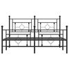 vidaXL Metal Bed Frame without Mattress with Footboard Black 150x200cm