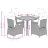 vidaXL 5 Piece Garden Dining Set with Cushions Grey Poly Rattan