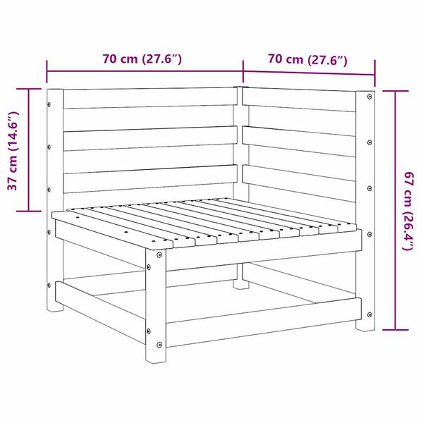 vidaXL 3 Piece Garden Lounge Set Grey Solid Pinewood