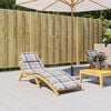 vidaXL Sun Lounger Cushion Grey Check Pattern 186x58x4cm Oxford Fabric