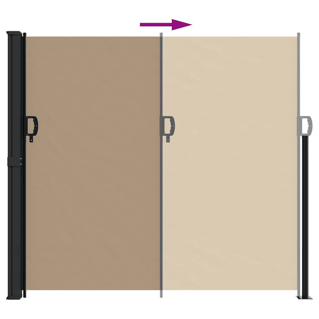 vidaXL Retractable Side Awning Taupe 180x600 cm