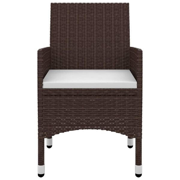 vidaXL 5 Piece Garden Dining Set with Cushions Poly Rattan and Glass