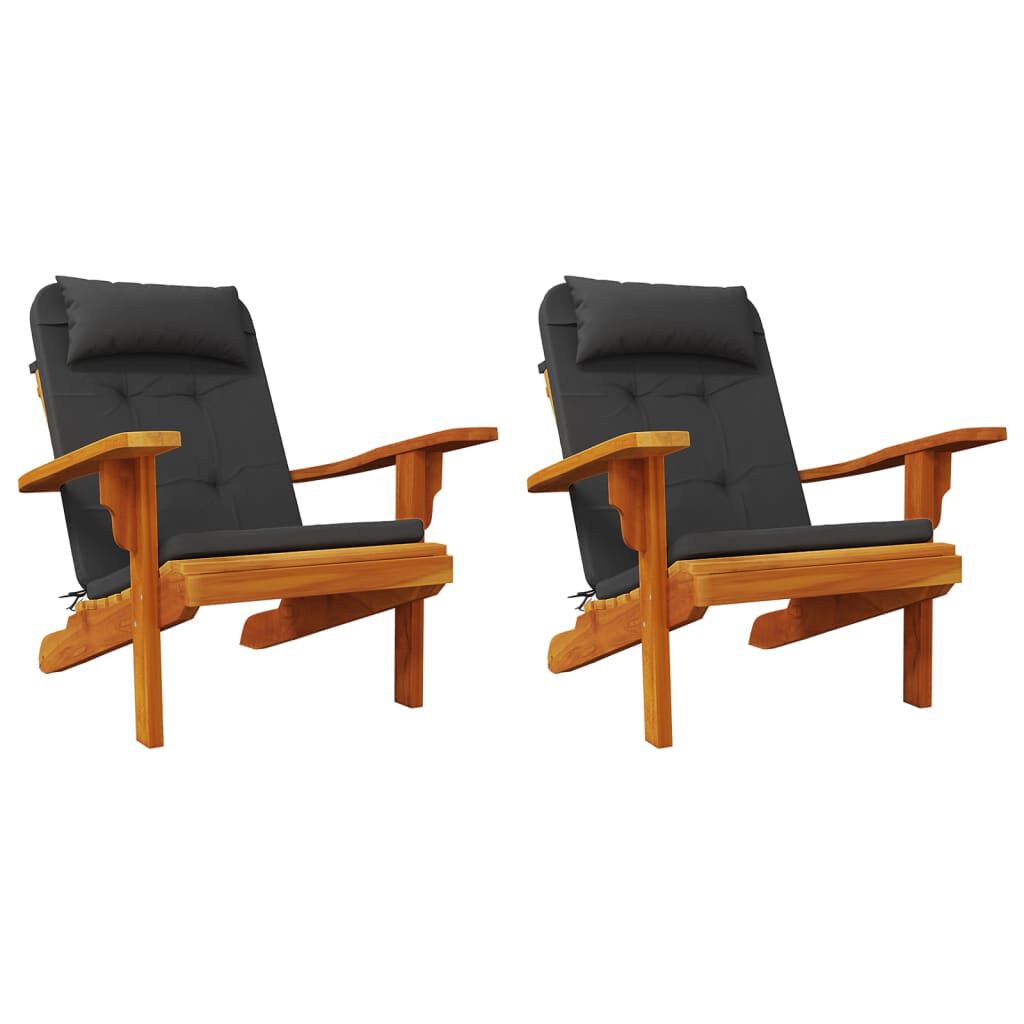 vidaXL Adirondack Chair Cushions 2 pcs Black Oxford Fabric