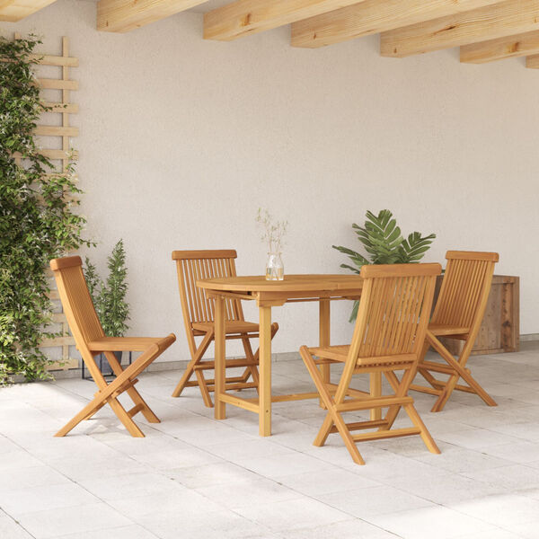 vidaXL Garden Dining Set 7 pcs Brown 160 x 80 x 75 cm Solid teak wood