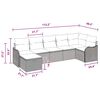 vidaXL Garden Sofa Set 7 pcs Grey and navy 287.5 x 122.5 x 85 cm