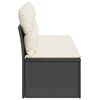 vidaXL Garden Sofa with Cushions 4-Seater Black Poly Rattan