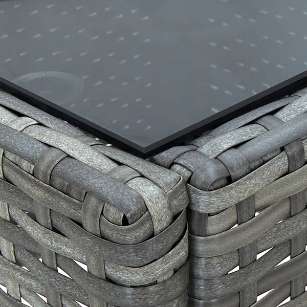 vidaXL Garden Table Grey 75x40x37 cm Poly Rattan