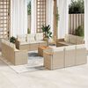 vidaXL 13 Piece Garden Sofa Set with Cushions Beige Poly Rattan