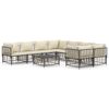 vidaXL 9 Piece Garden Lounge Set with Cushions Anthracite Poly Rattan