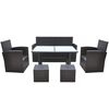 vidaXL 6 Piece Outdoor Dining Set with Cushions Poly Rattan Brown