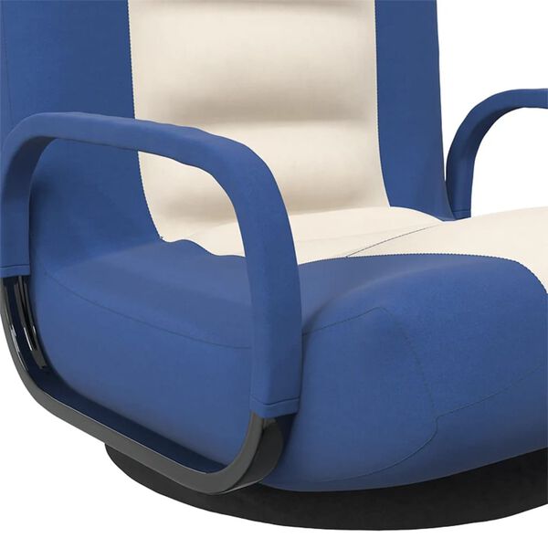vidaXL Swivel Floor Chair Blue and Cream Fabric