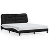 vidaXL Bed Frame without Mattress "Hvar" Black and White 152x203 cm Queen Faux Leather