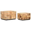 vidaXL Coffee Tables 2 pcs with Block Design Rough Mango Wood