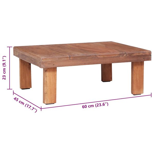 vidaXL Coffee Table 60x45x23 cm Solid Mahogany Wood