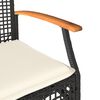 vidaXL Garden Chairs with Cushions 4 pcs Black Poly Rattan Acacia Wood