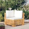 vidaXL Garden Corner Sofa with Cream Cushions Solid Wood Teak