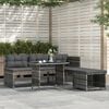 vidaXL 4 Piece Garden Dining Set with Cushions Grey Poly Rattan