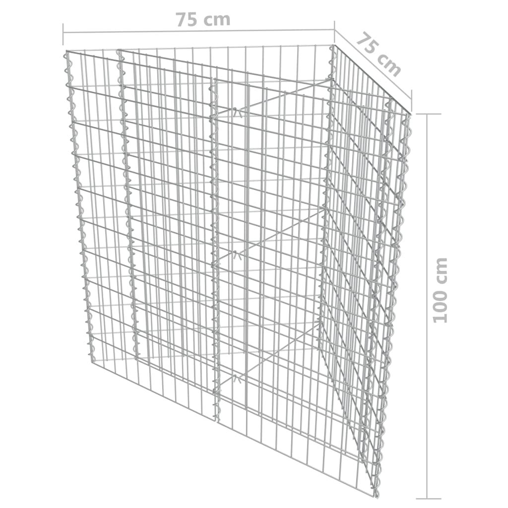 vidaXL Gabion Raised Bed Galvanised Steel 75x75x100 cm