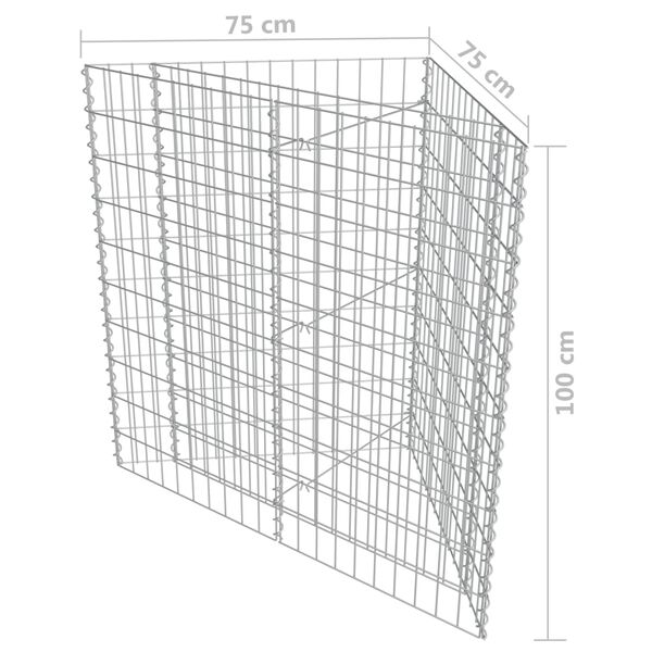 vidaXL Gabion Raised Bed Galvanised Steel 75x75x100 cm