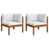 vidaXL 6 Piece Garden Lounge Set with Cushions Cream Wood Acacia&Rope