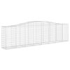 vidaXL Arched Gabion Baskets 5 pcs 400x50x100/120 cm Galvanised Iron