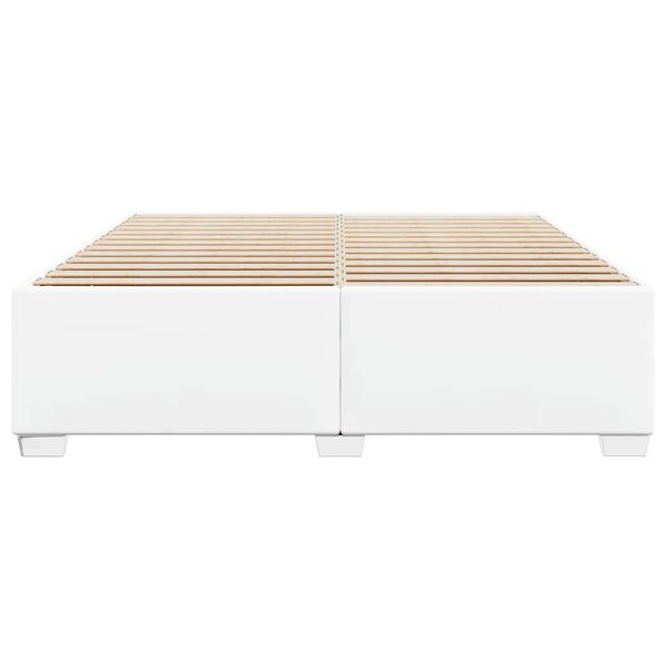 vidaXL Bed Frame without Mattress White California King Faux Leather