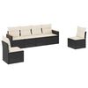 vidaXL 6 Piece Garden Sofa Set with Cushions Black Poly Rattan