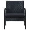 vidaXL Garden Chair with Cushion Poly Rattan Black