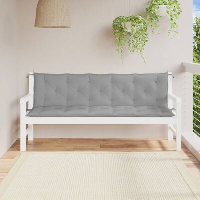 vidaXL Garden Bench Cushions 2pcs Grey 180x50x7cm Oxford Fabric