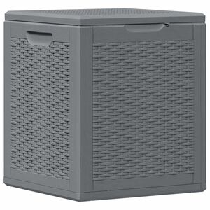 vidaXL Garden Storage Box Grey PP Rattan 90 L