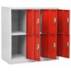 vidaXL Locker Cabinet Light Grey and Red 90x45x92.5 cm Steel