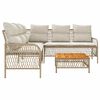vidaXL 2 Piece Garden Sofa Set with Cushions Beige Poly Rattan