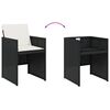 vidaXL 13 Piece Garden Dining Set with Cushions Black Poly Rattan
