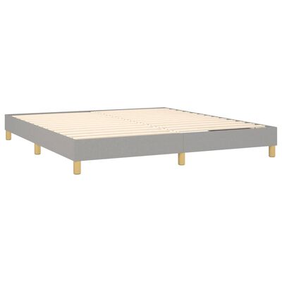 vidaXL Box Spring Bed Frame Light Grey 193x203 cm King Fabric