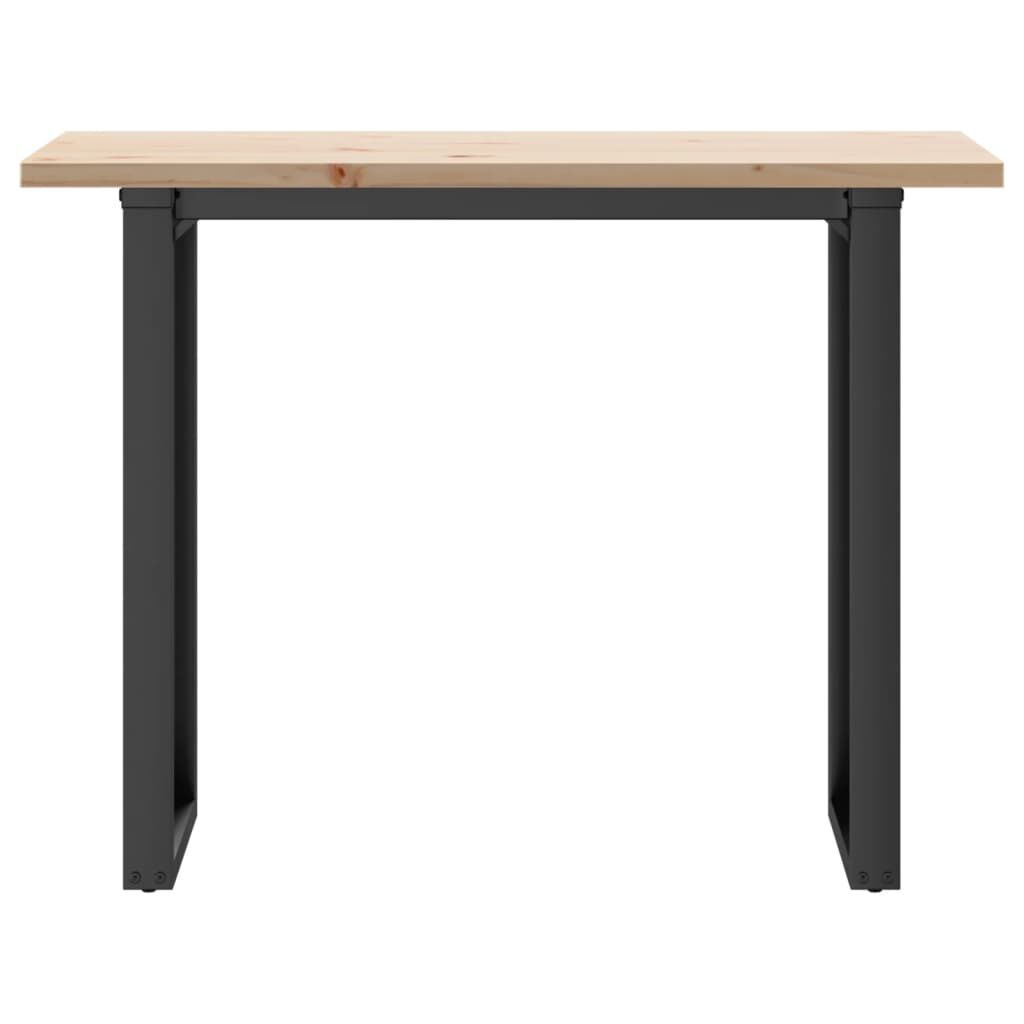 vidaXL Dining Table O-Frame 100x50x75.5 cm Solid Wood Pine and Steel