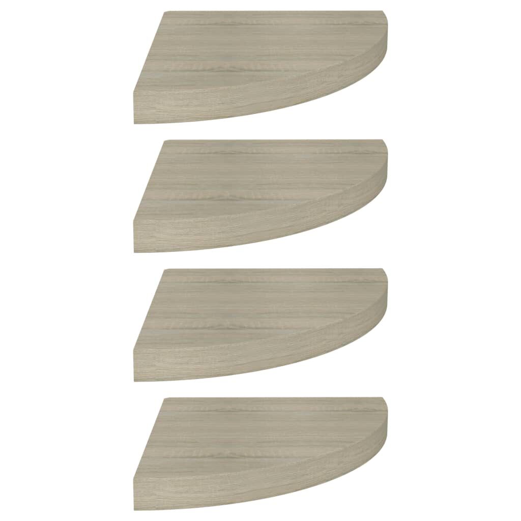 vidaXL Floating Corner Shelves 4 pcs Oak 35x35x3.8 cm MDF
