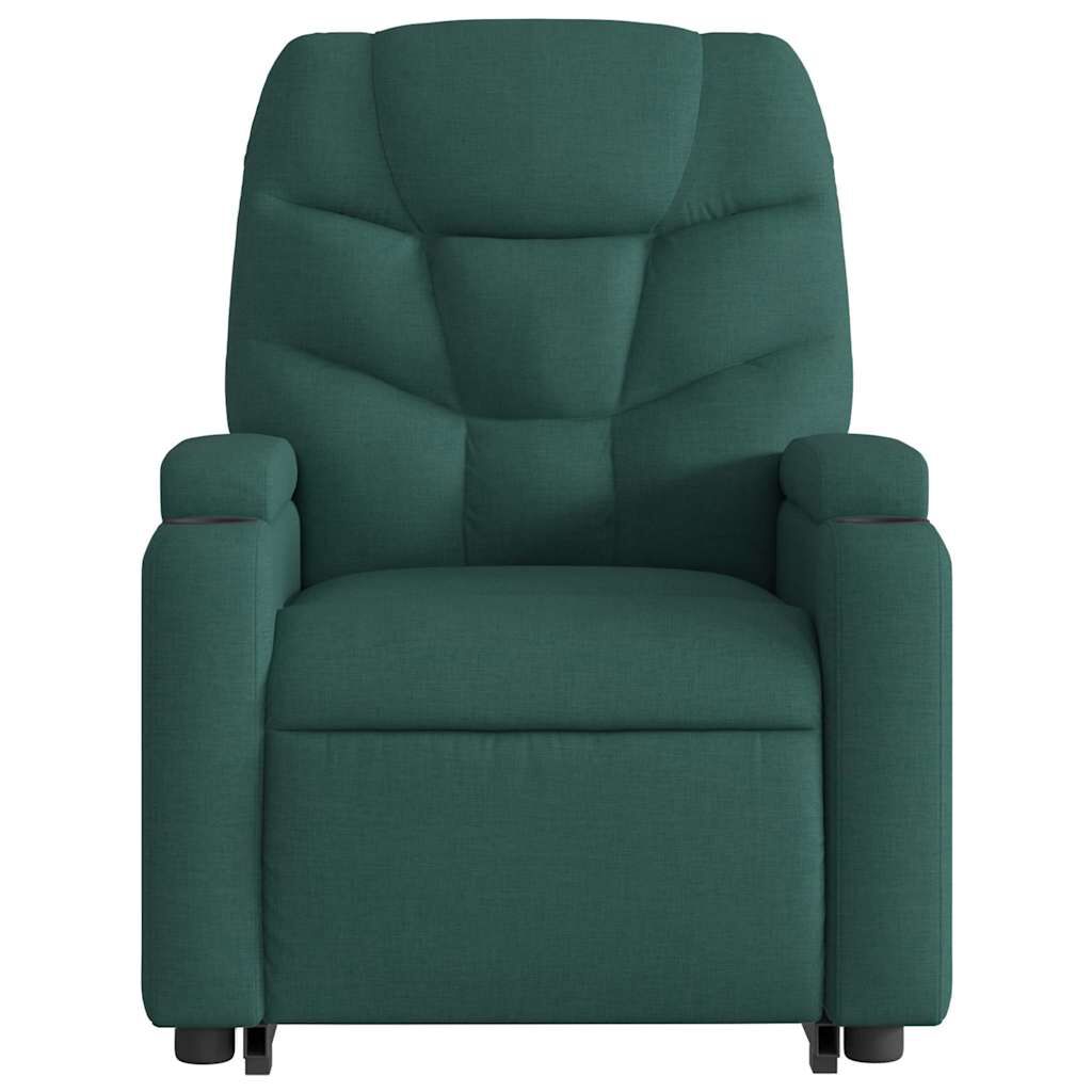 vidaXL Electric Stand up Massage Recliner Chair Dark Green Fabric