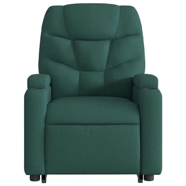 vidaXL Electric Stand up Massage Recliner Chair Dark Green Fabric