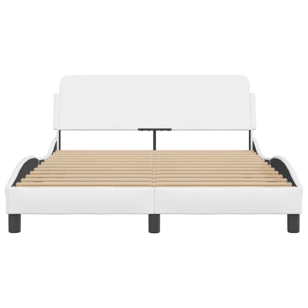 vidaXL Bed Frame without Mattress White 137x187 cm Double Faux Leather