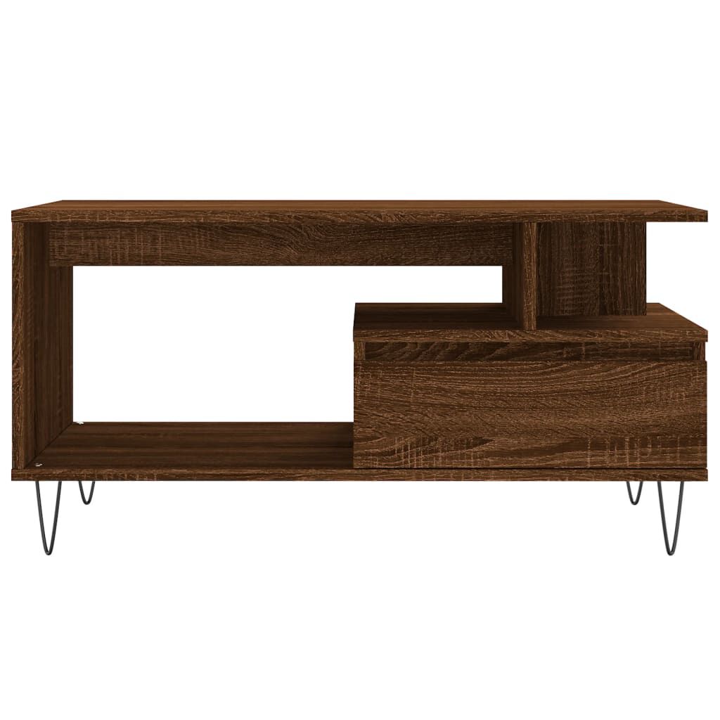 vidaXL Coffee Table Brown Oak 90x49x45 cm Engineered Wood