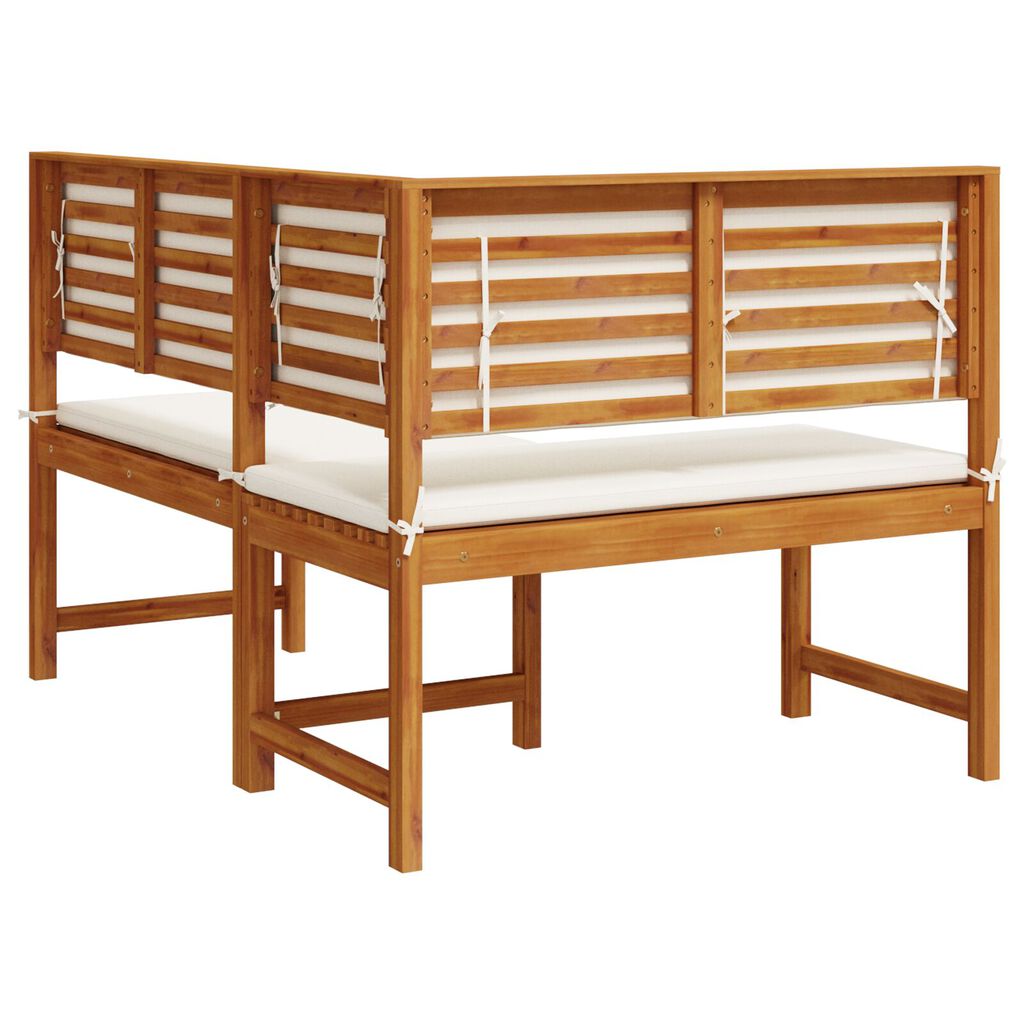 vidaXL Garden Corner Bench with Cushions 140x100x91 cm Solid Wood Acacia