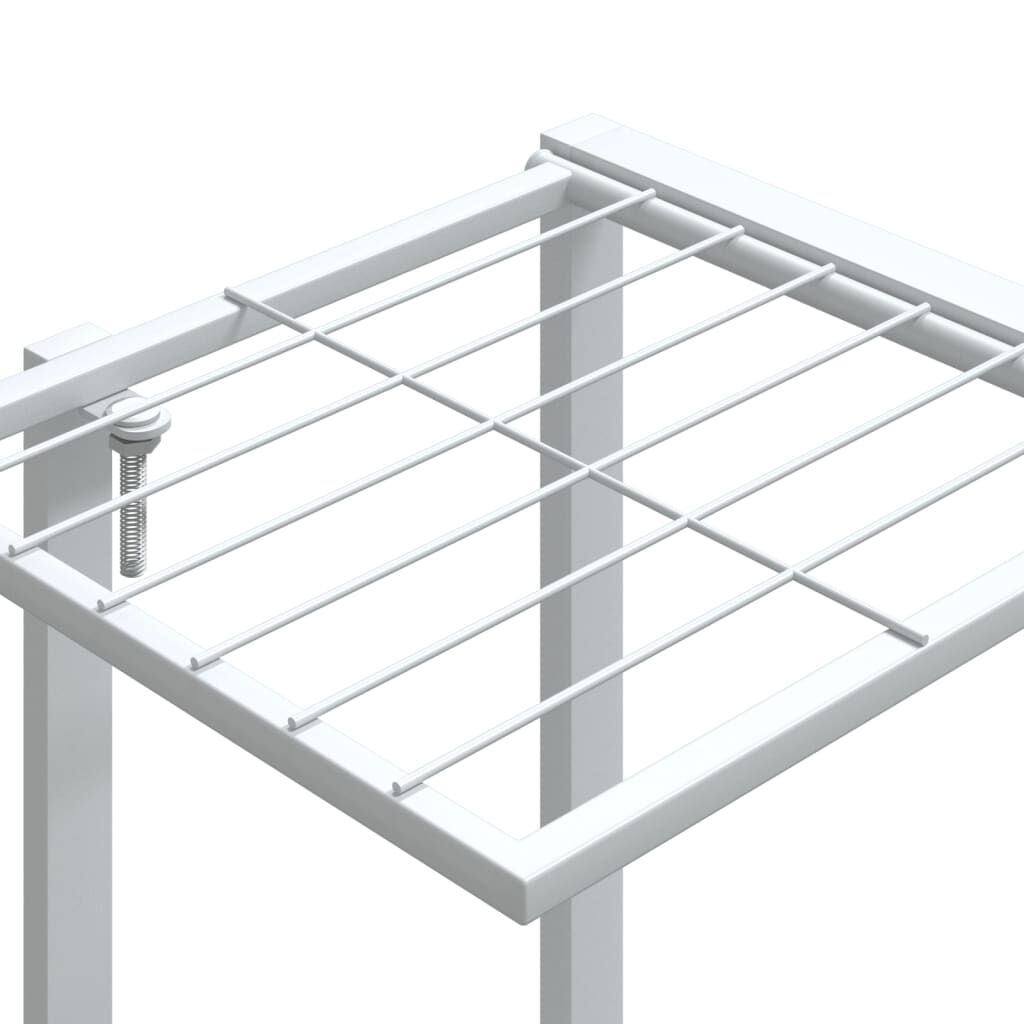 vidaXL Flower Stand with Wheels 94.5x24.5x91.5 cm White Iron